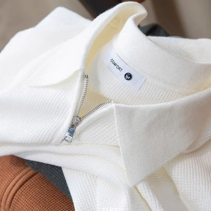 Hampton Waffle Knit Long Sleeve Polo