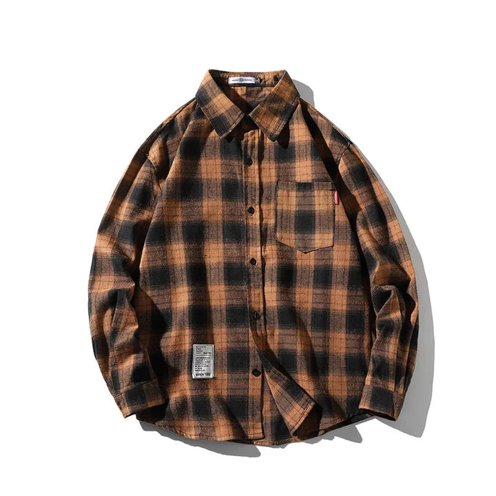 Driftwood Loose-Fit Plaid Shirt