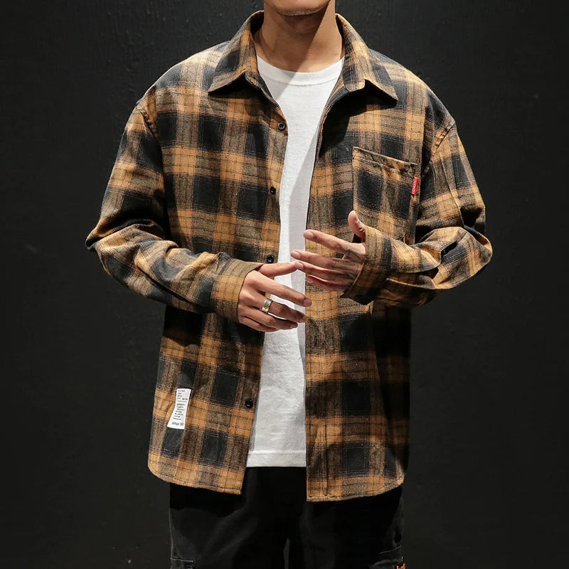 Driftwood Loose-Fit Plaid Shirt