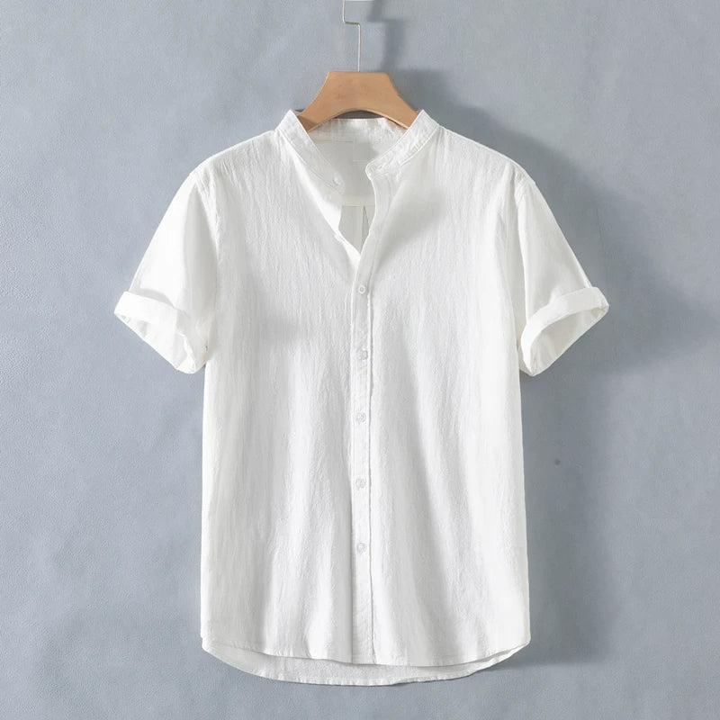 Calder Open Collar Cotton Shirt