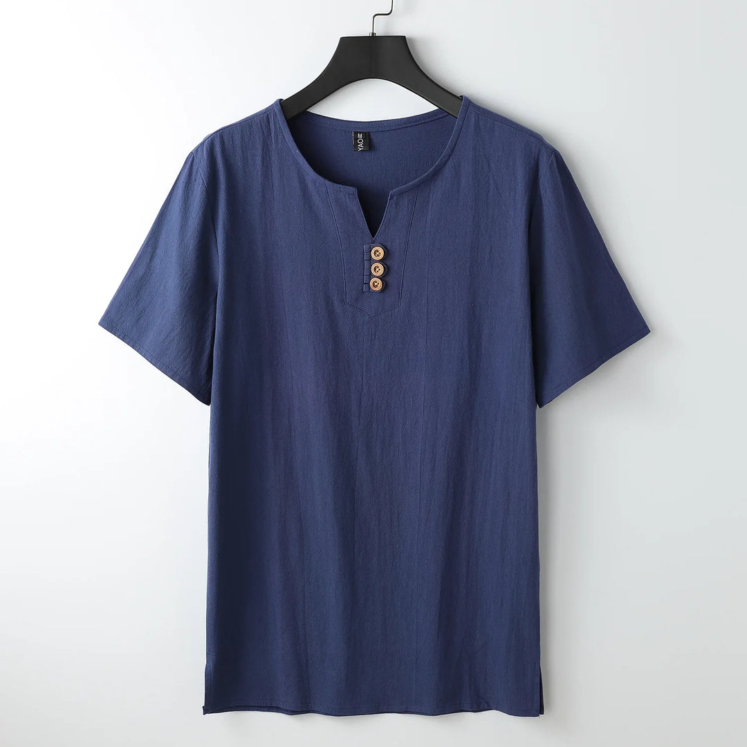 Castello Linen Button Tee