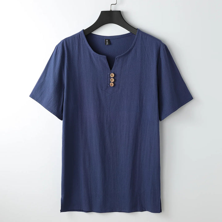 Castello Linen Button Tee