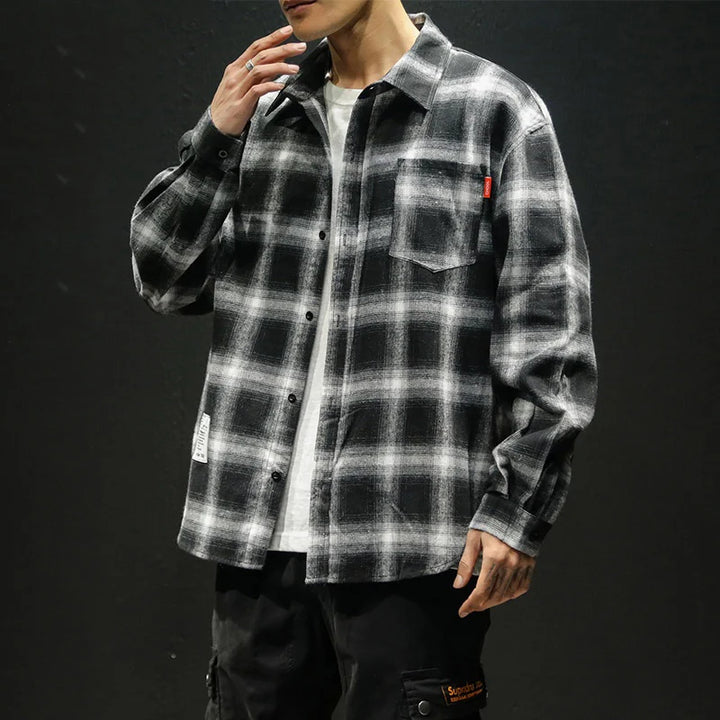 Driftwood Loose-Fit Plaid Shirt