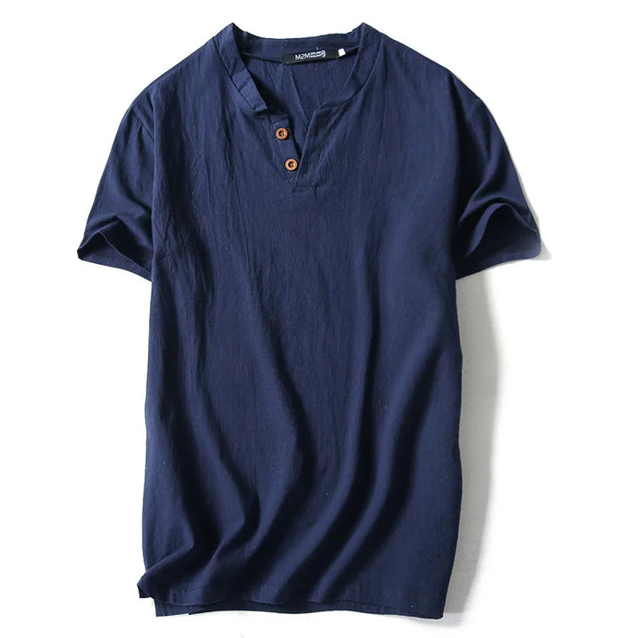 Valaro Linen Split-Neck Tee
