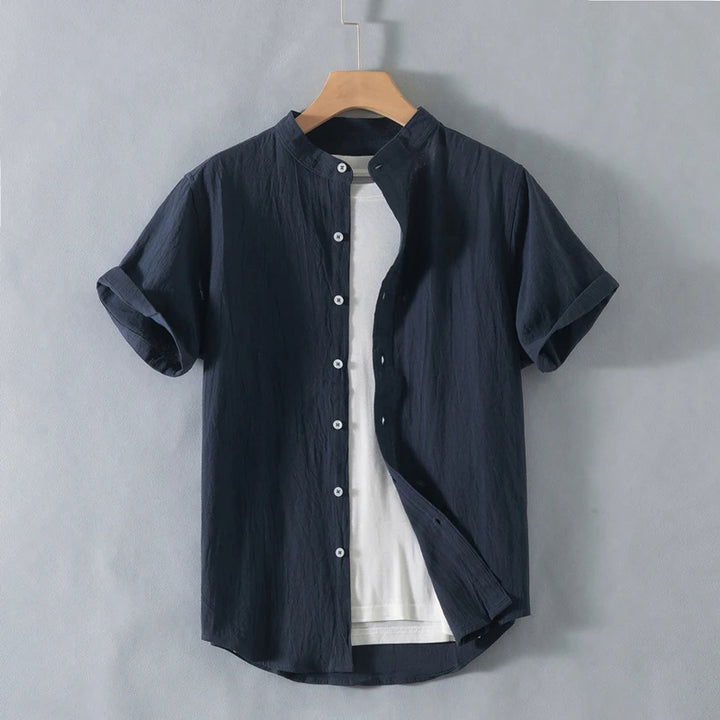 Calder Open Collar Cotton Shirt