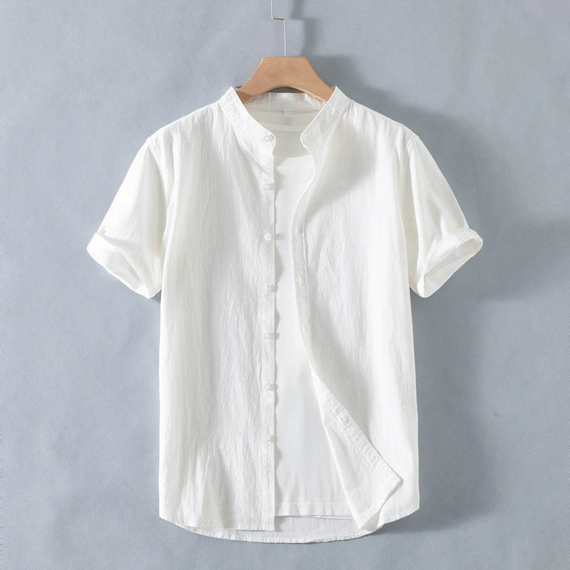 Calder Open Collar Cotton Shirt