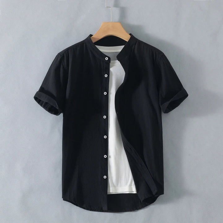 Calder Open Collar Cotton Shirt