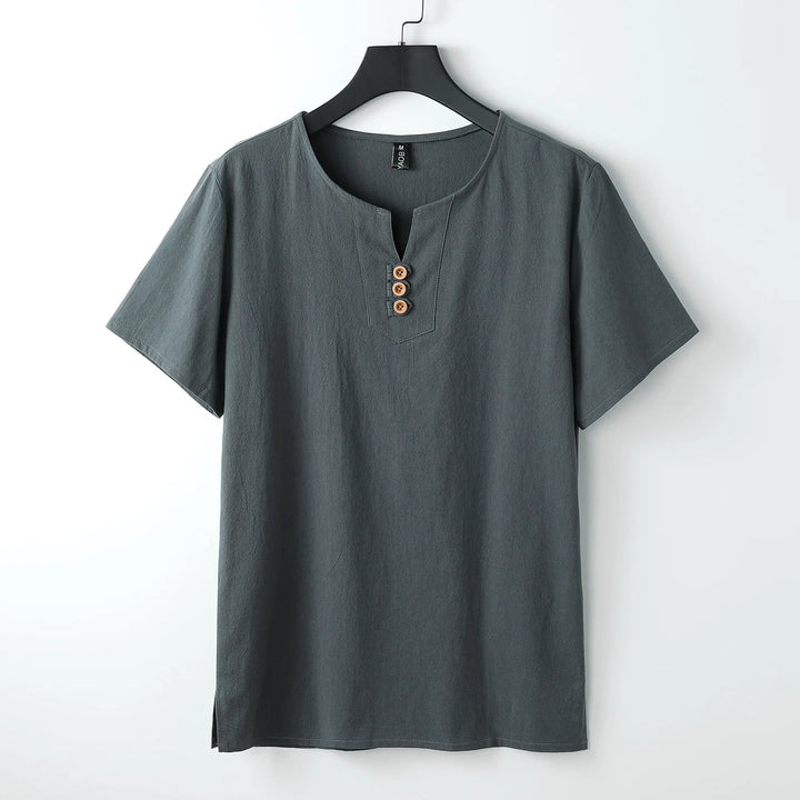 Valaro Linen Split-Neck Tee