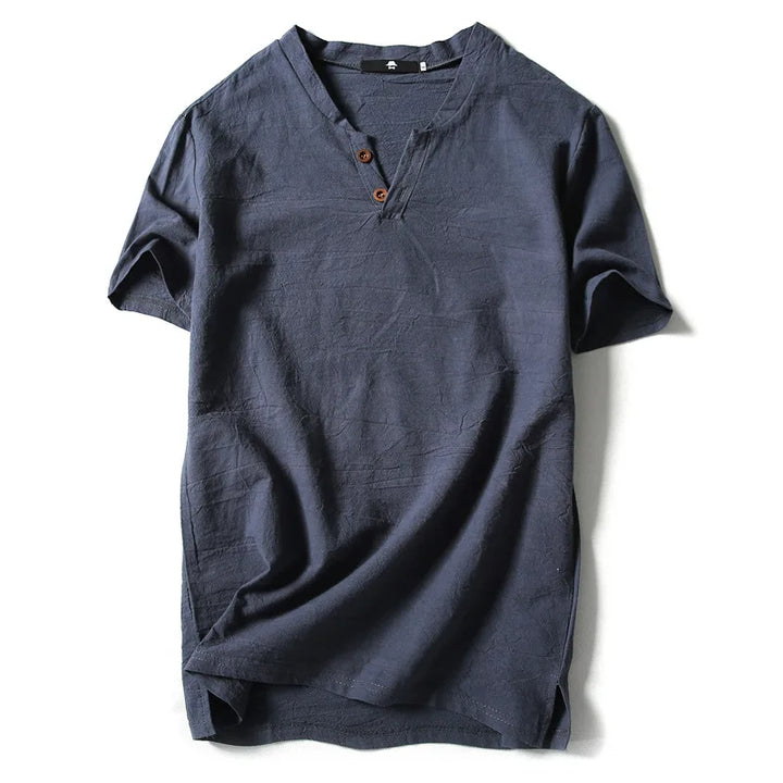 Valaro Linen Split-Neck Tee