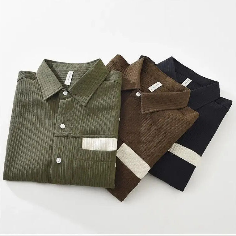 Corvier Ribbed Corduroy Texture Shirt