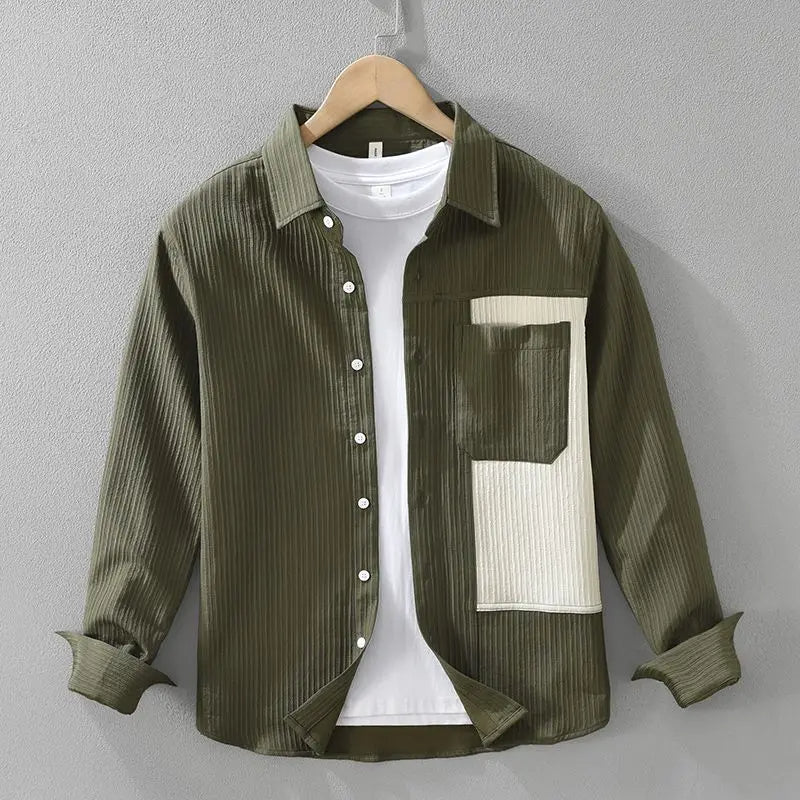 Corvier Ribbed Corduroy Texture Shirt