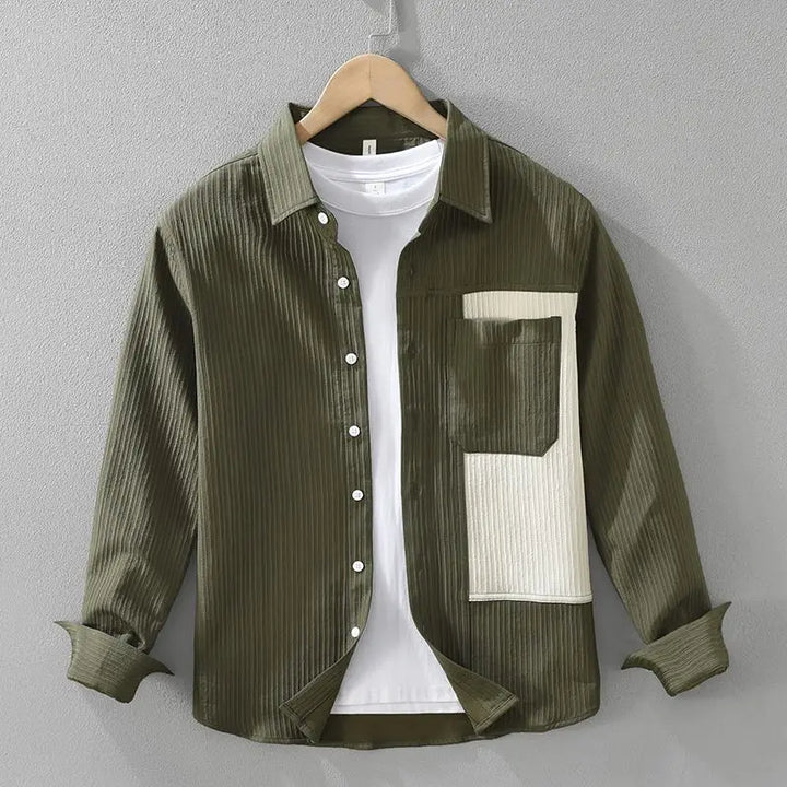 Corvier Ribbed Corduroy Texture Shirt