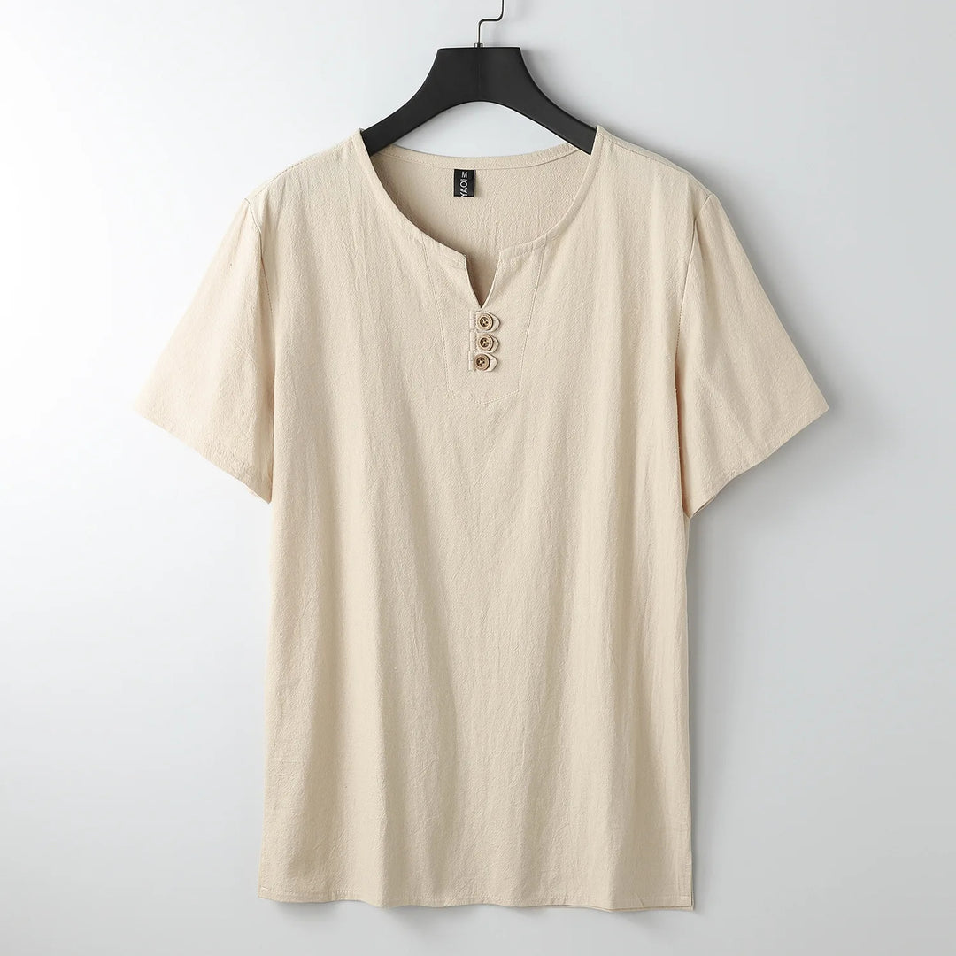 Valaro Linen Split-Neck Tee