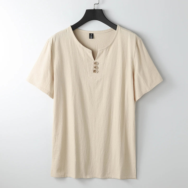 Valaro Linen Split-Neck Tee
