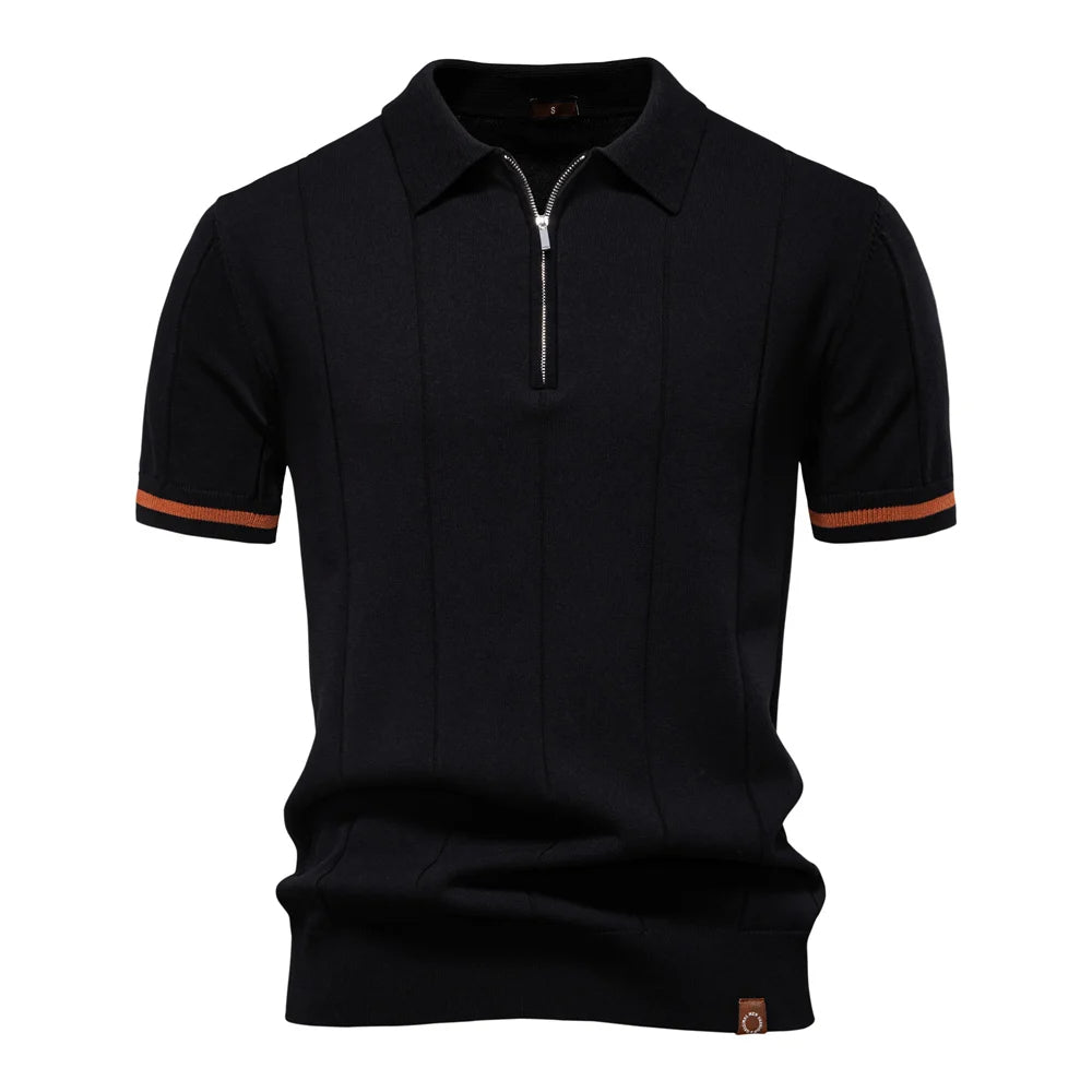 Monza Zip-Knit Polo Shirt