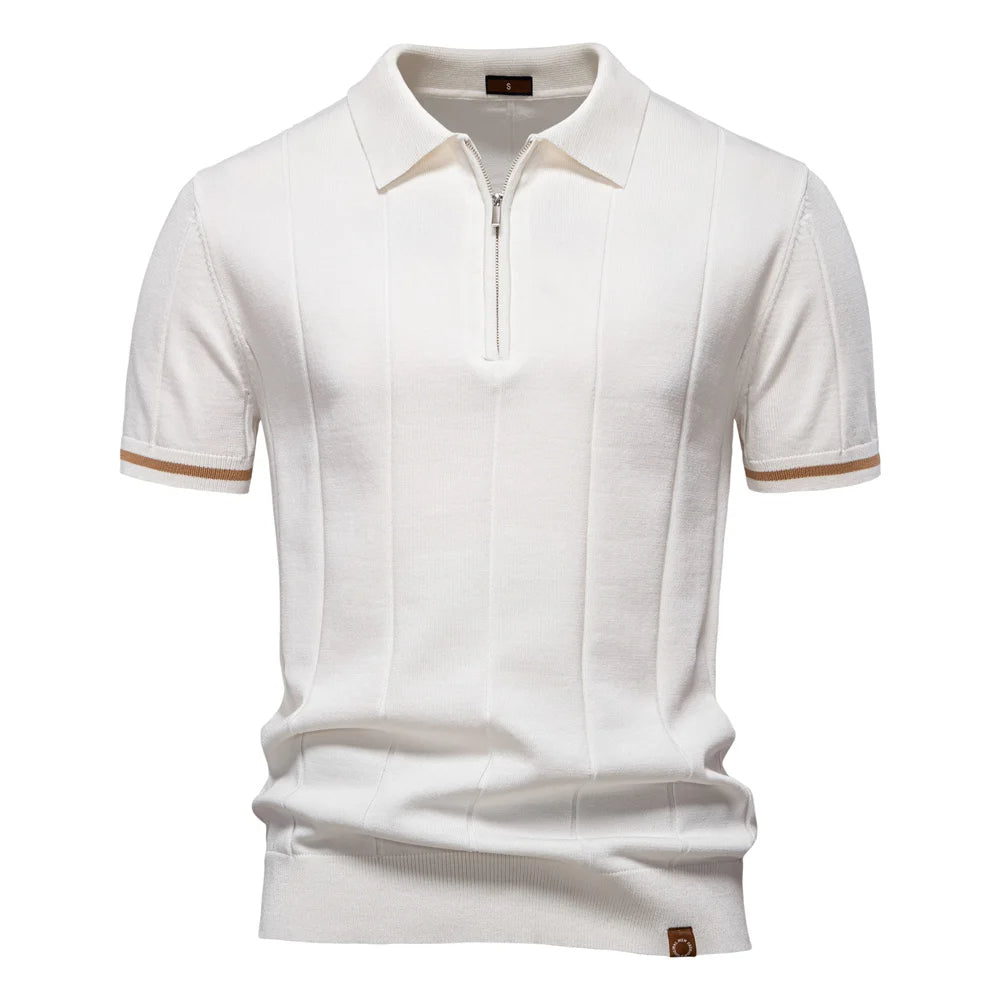 Monza Zip-Knit Polo Shirt