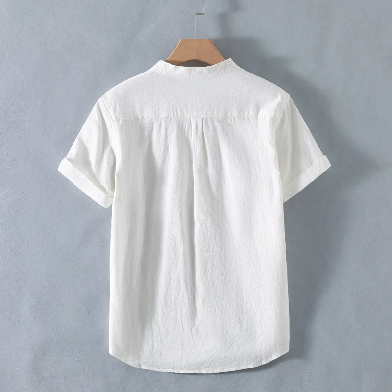 Calder Open Collar Cotton Shirt