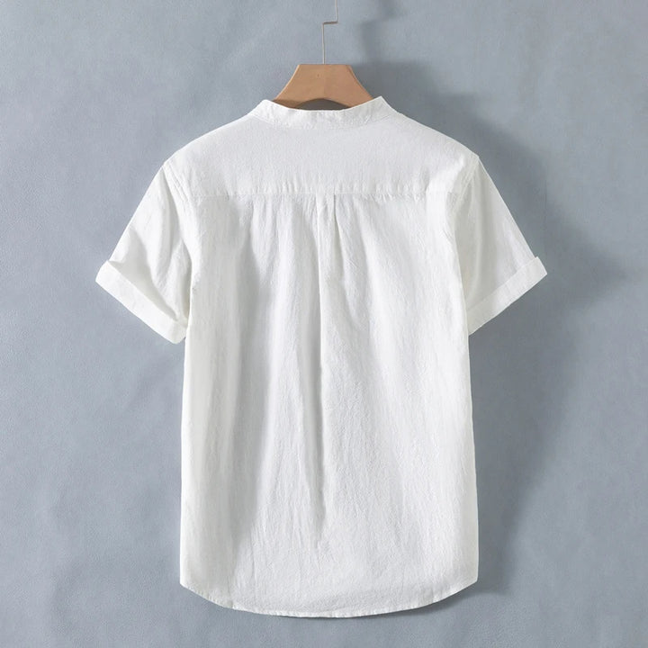 Calder Open Collar Cotton Shirt
