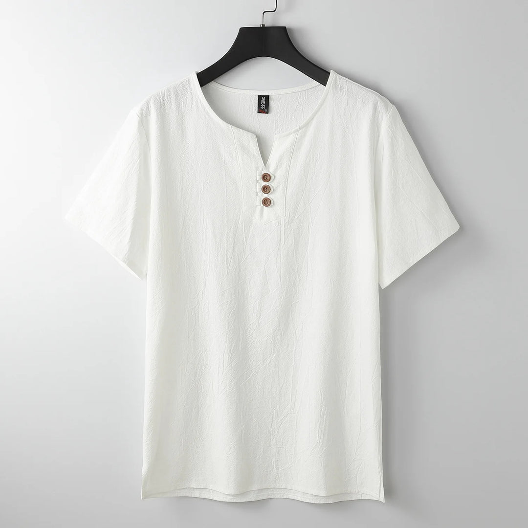 Valaro Linen Split-Neck Tee