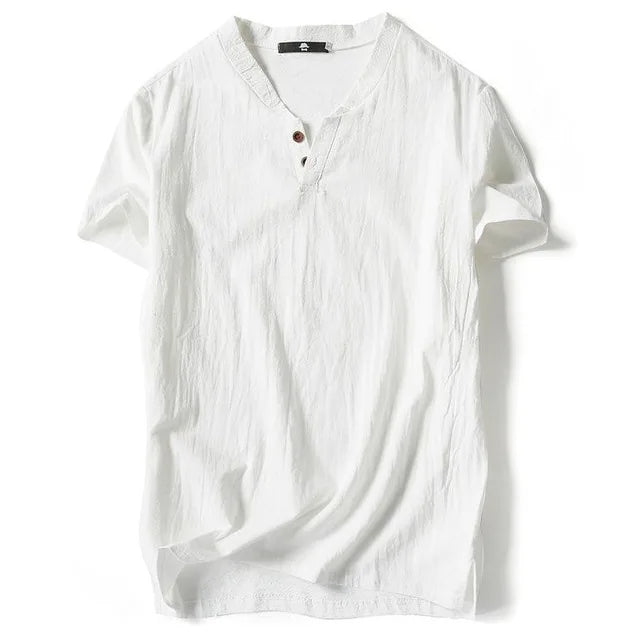 Valaro Linen Split-Neck Tee