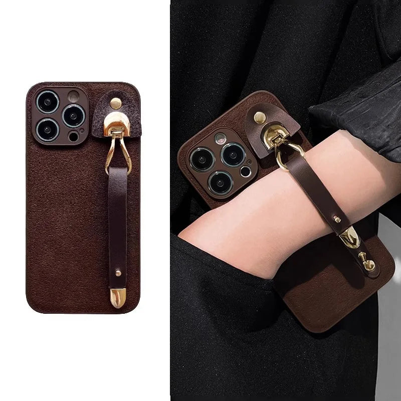 Feminique Leather Pattern Wrist Case