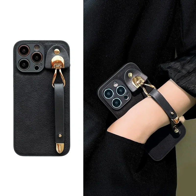 Feminique Leather Pattern Wrist Case
