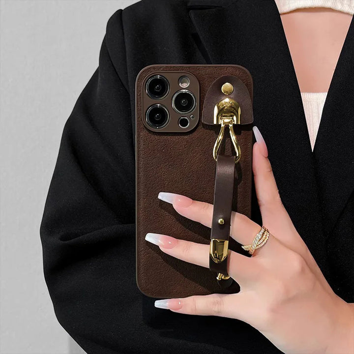 Feminique Leather Pattern Wrist Case
