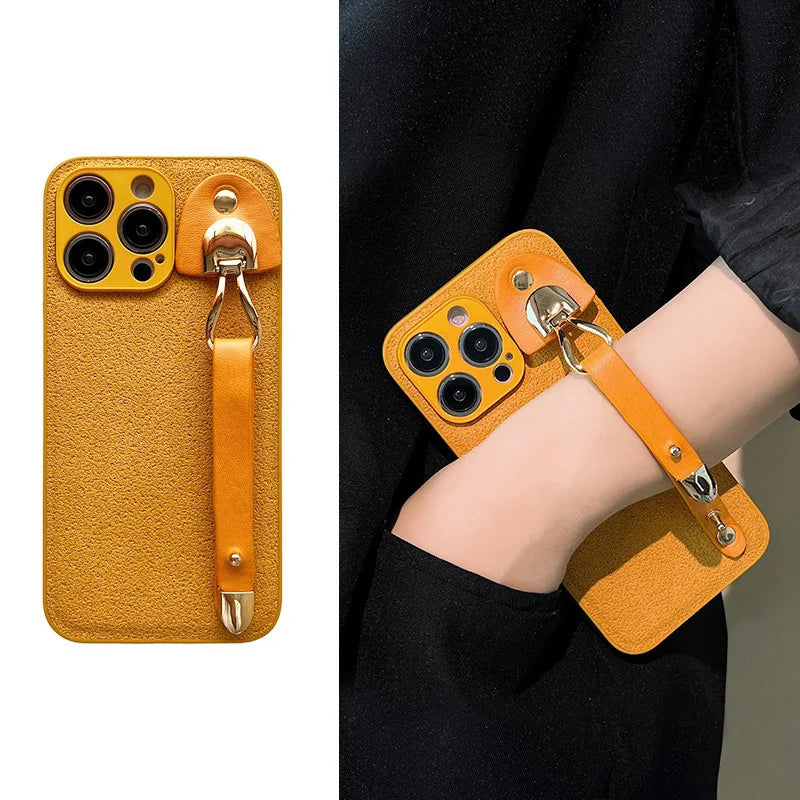Feminique Leather Pattern Wrist Case
