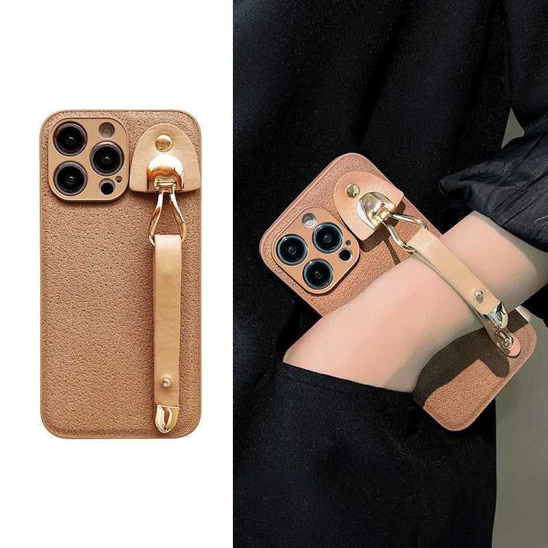Feminique Leather Pattern Wrist Case