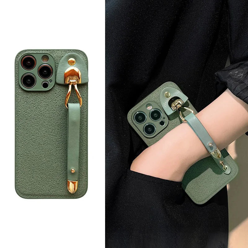Feminique Leather Pattern Wrist Case