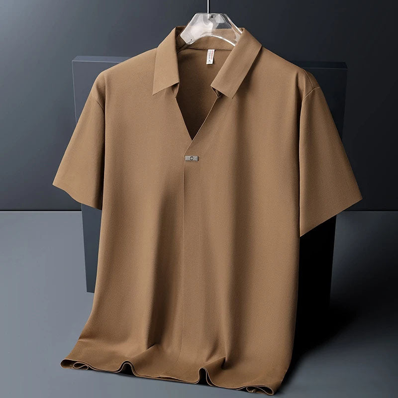 Cortaro Ice Silk Open Collar Shirt